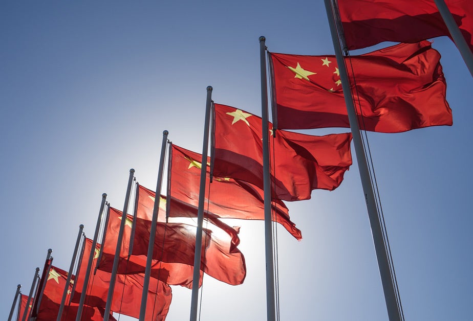 Row of Chinese flags