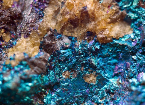 Close-up of a blue-colored mineral