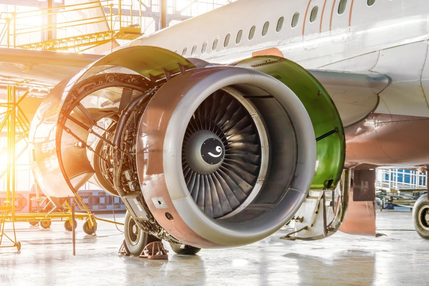 Close-up view of a plane's propeller