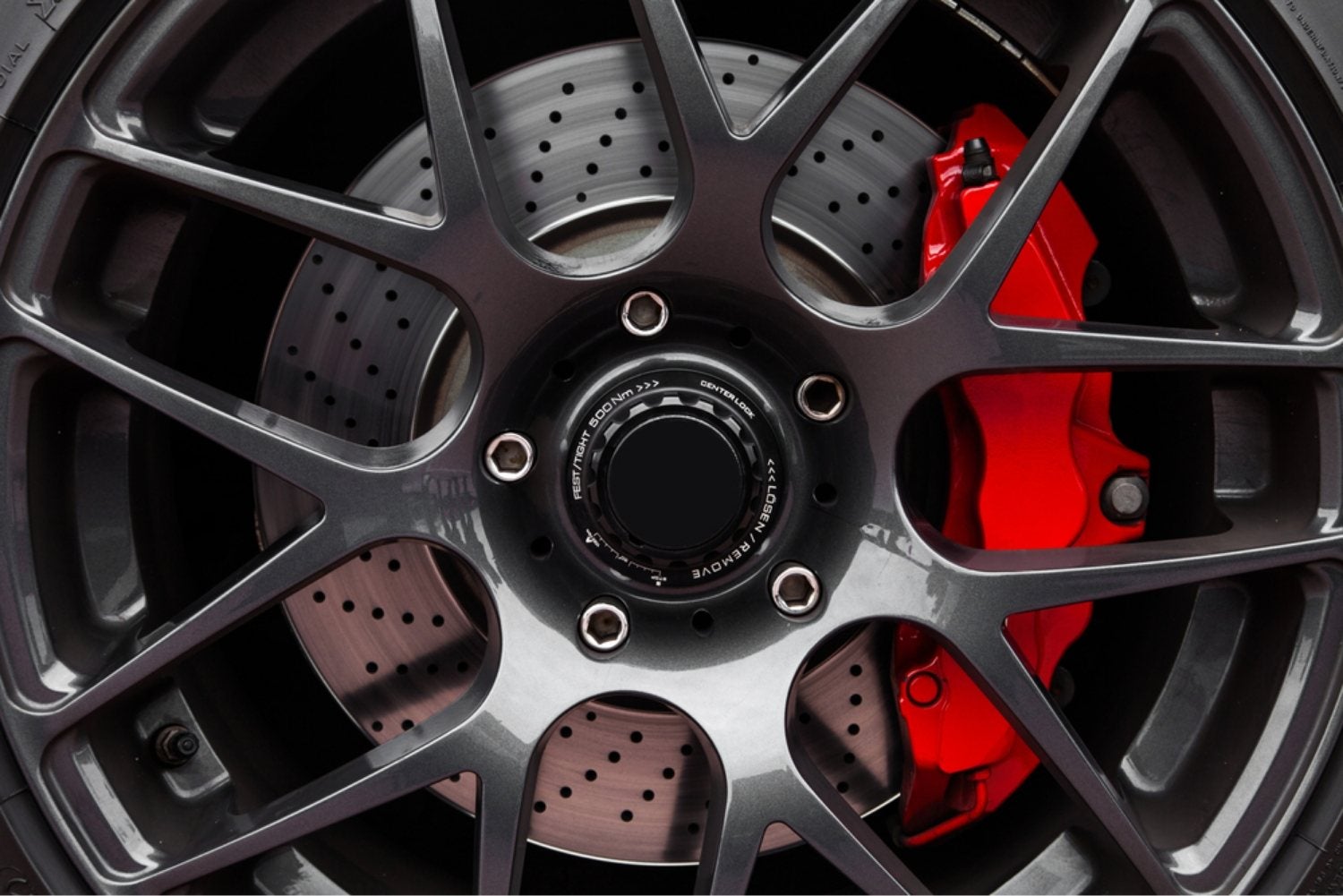 Close-up image of a car's wheel