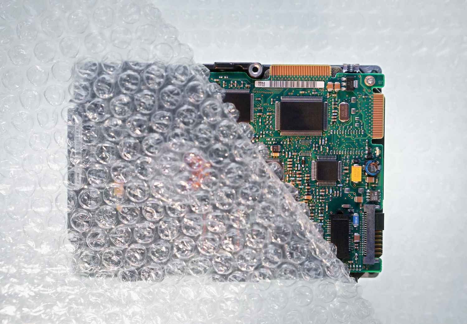 Circuit Board in bubble wrap