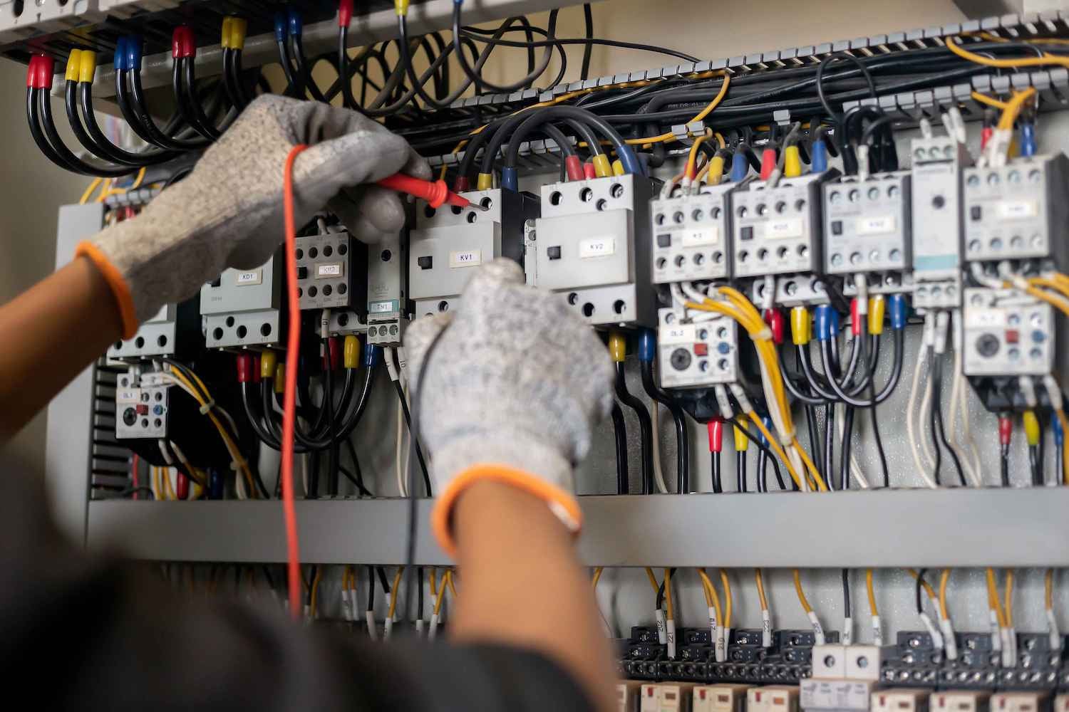 Technician working on a circuit board