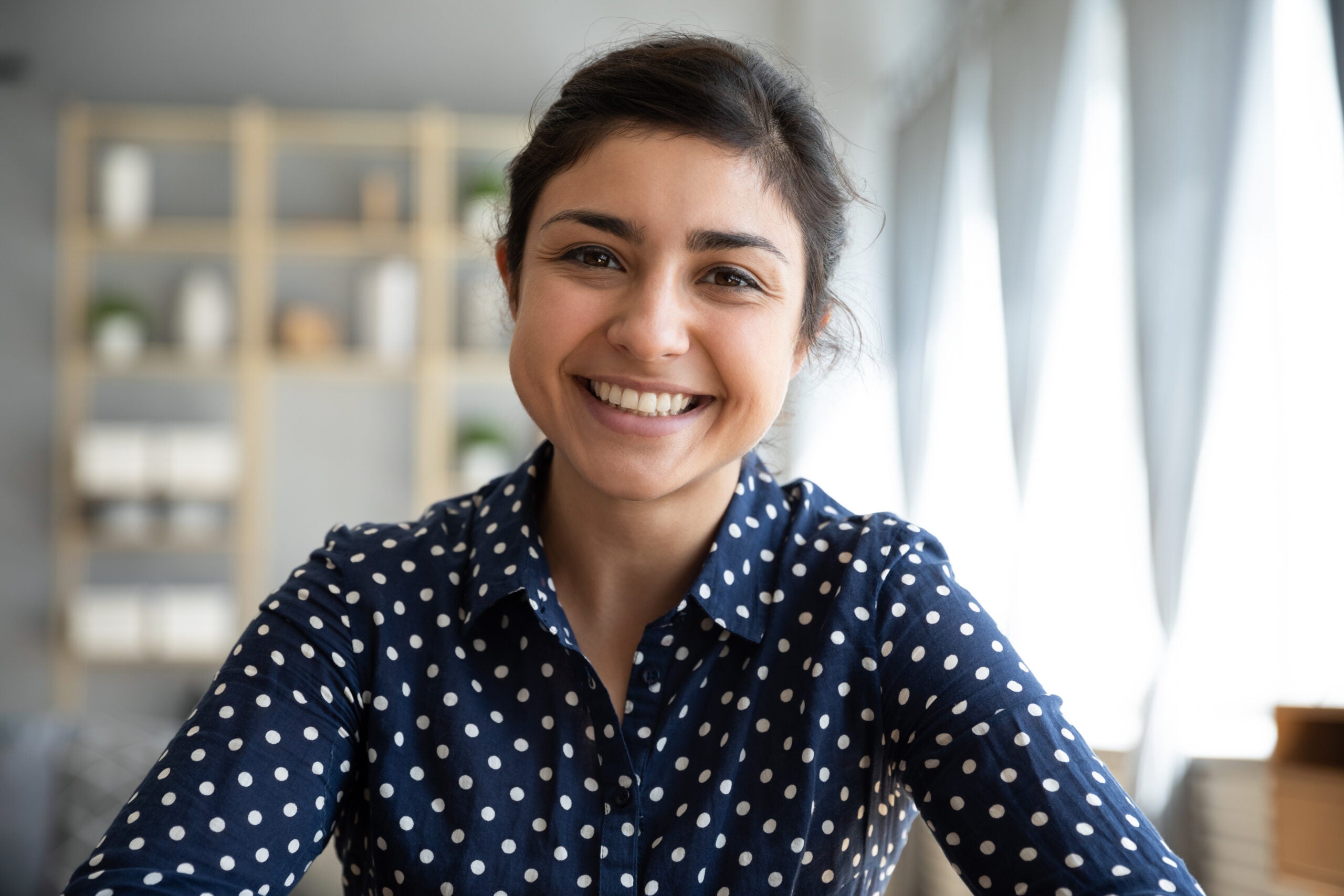 Smiling woman looking into the camera