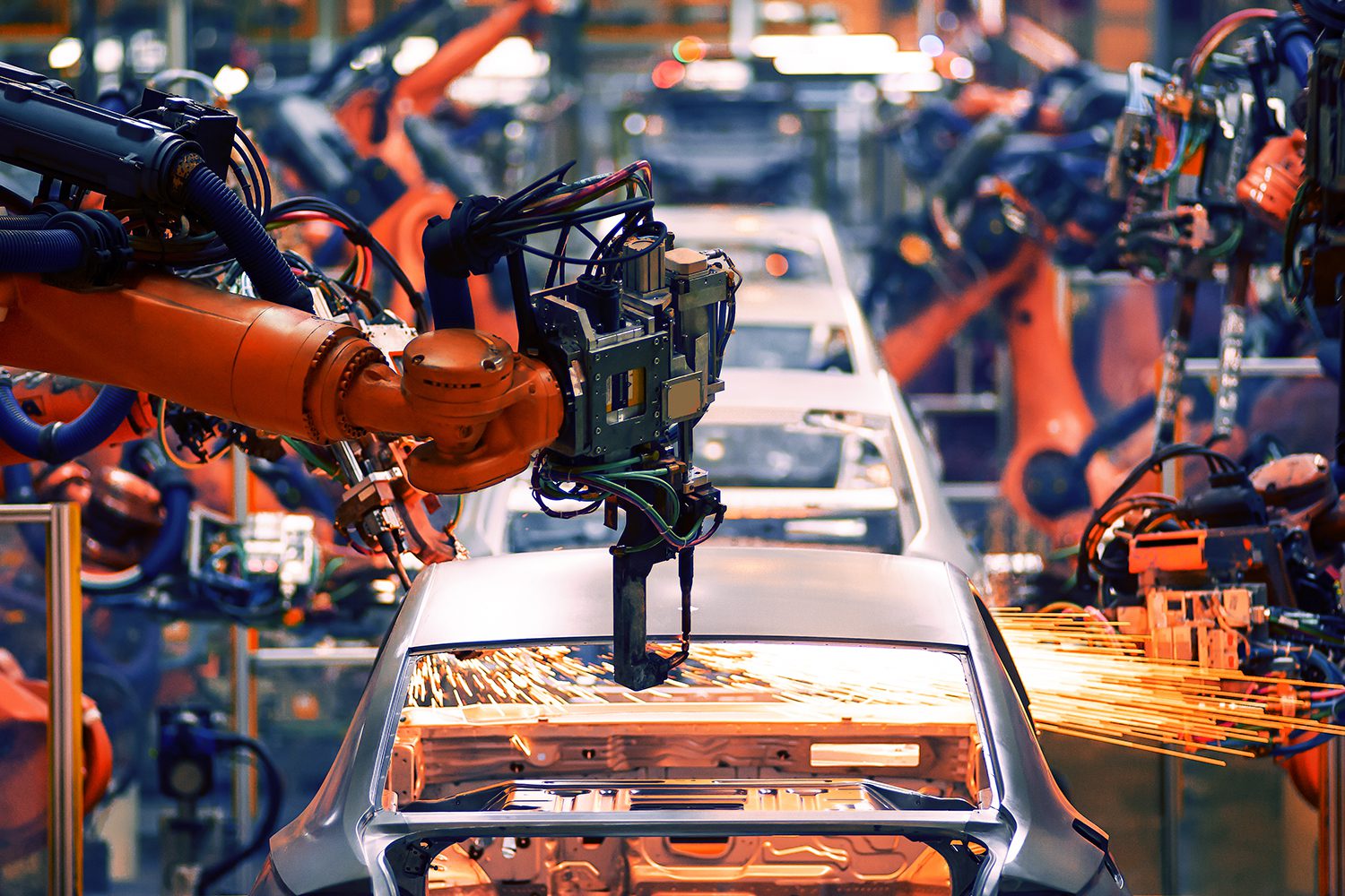 Image of an automotive factory that is part of an automotive supply chain.