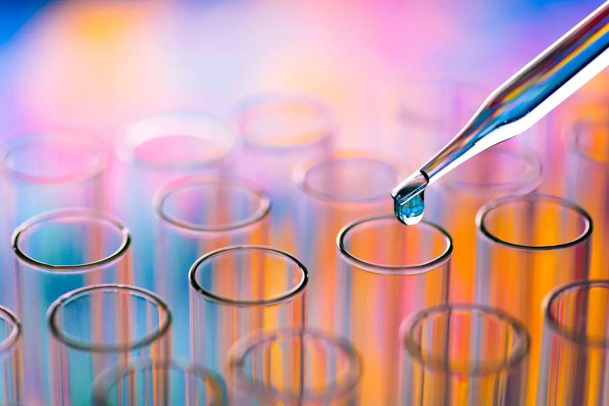 test tubes in chemicals lab